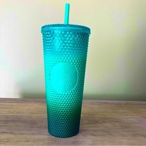 STARBUCKS Mint Green Waxberry Ombre Studded Tumbler